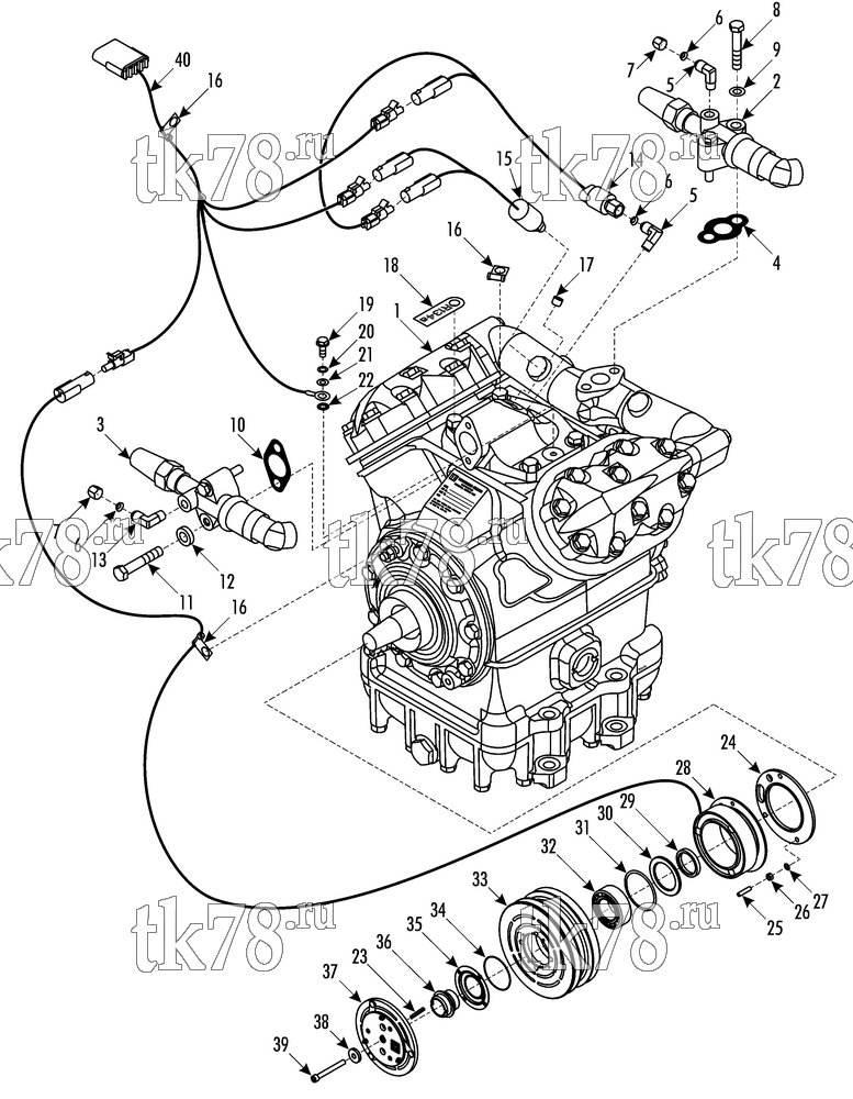 Каталог запчастей для Thermo King MRT-III N 1004 KAROSA COMPRESSOR GROUP (1C74448G14, KIT 719003)
