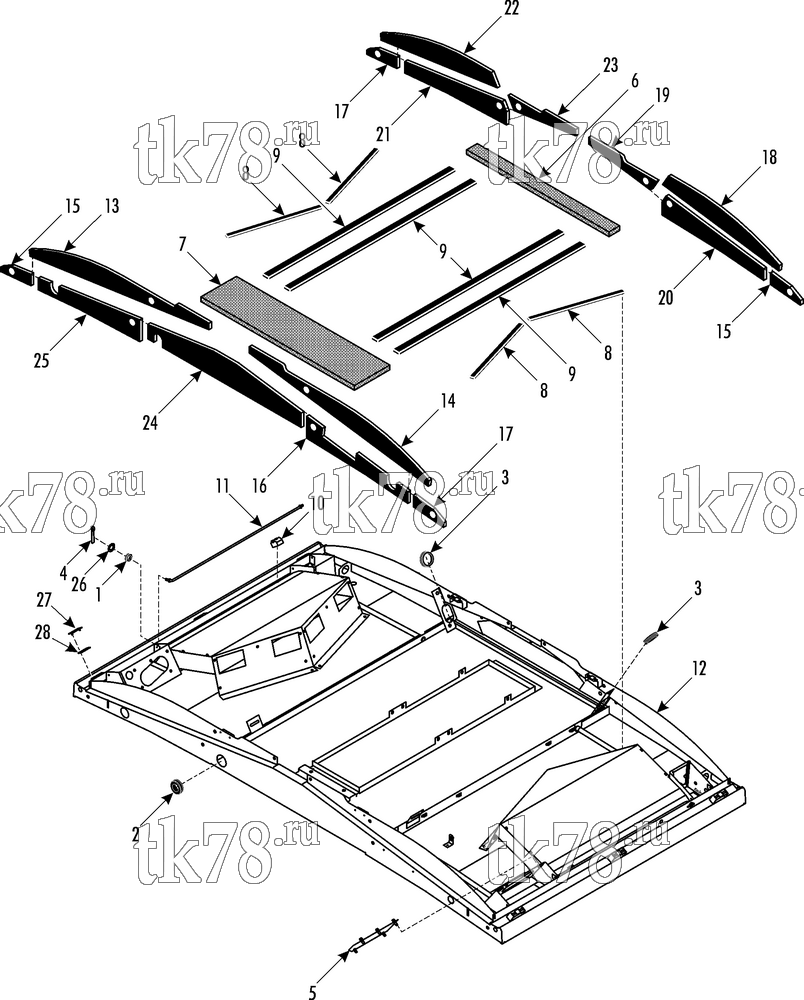 Каталог запчастей для Thermo King SRT-III EVAPORATOR FRAME & INSULATION (5/03 & After)