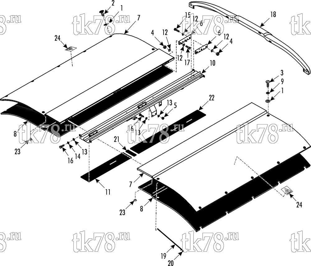 Каталог запчастей для Thermo King LRT-III W Split 1000, 1004 EVAPORATOR COVER & INSULATION