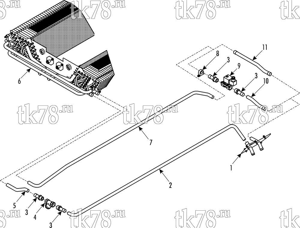 Каталог запчастей для Thermo King LRT-III W Split 1000, 1004 HEATING COMPONENTS - EVAPORATOR (1004)