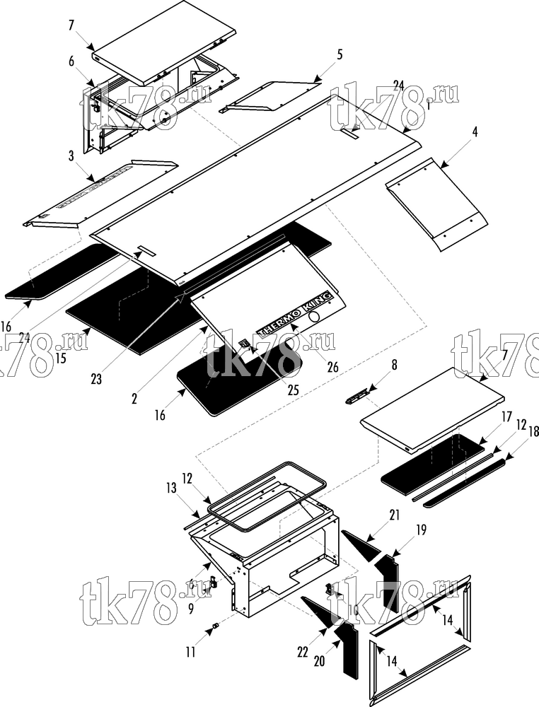 Каталог запчастей для Thermo King LRV-STD I EVAPORATOR COVERS