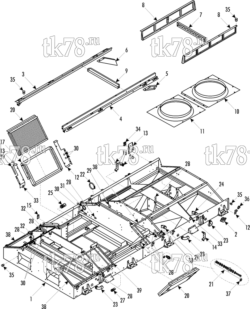 Каталог запчастей для Thermo King LRV-STD I FRAME & COMPONENTS