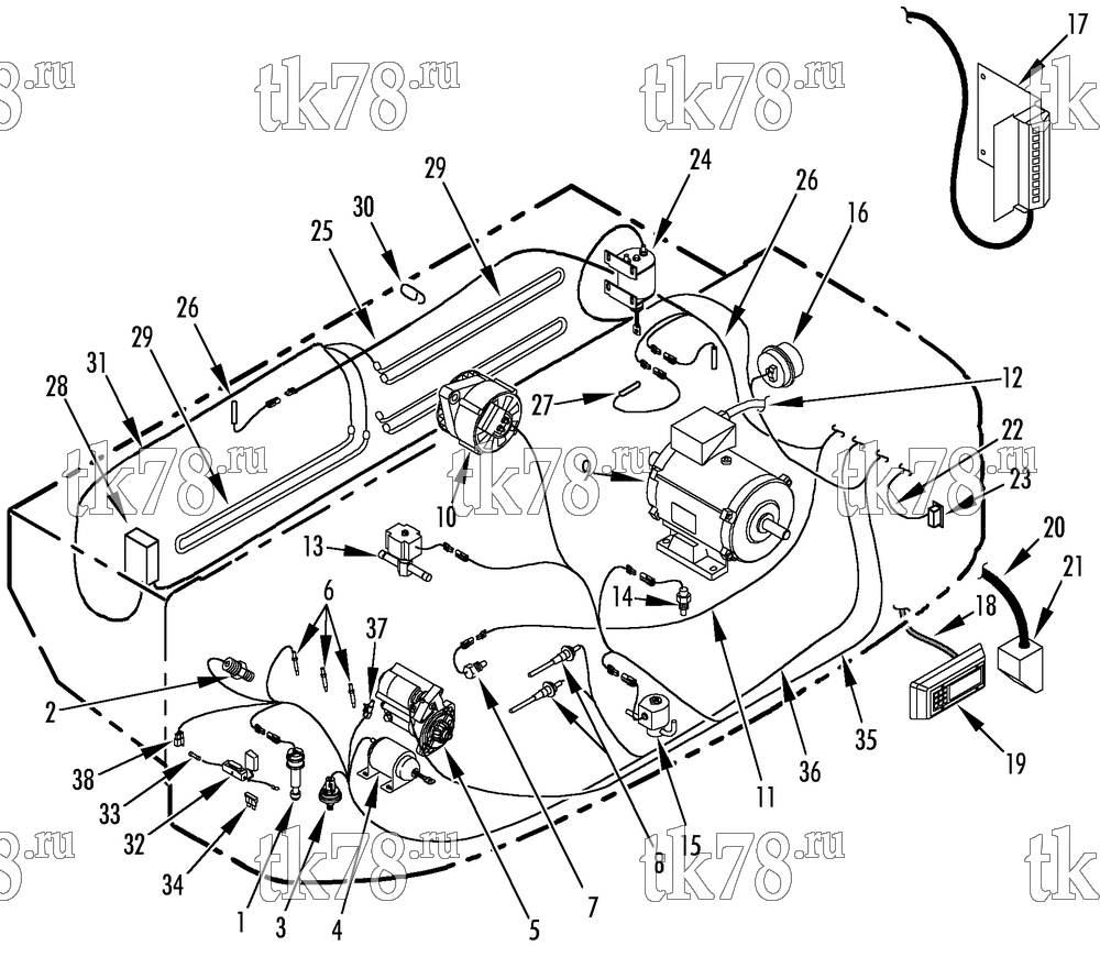 Каталог запчастей для Thermo King MD-100 w/TK 3.74 Engine ELECTRICAL COMPONENTS