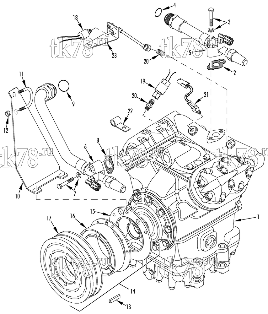 Каталог запчастей для Thermo King  COMPRESSOR GROUP (5D37227G29, KIT 719765)