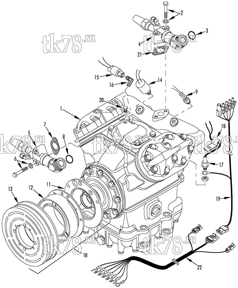 Каталог запчастей для Thermo King  COMPRESSOR GROUP (2C25335G12, KIT 720575)