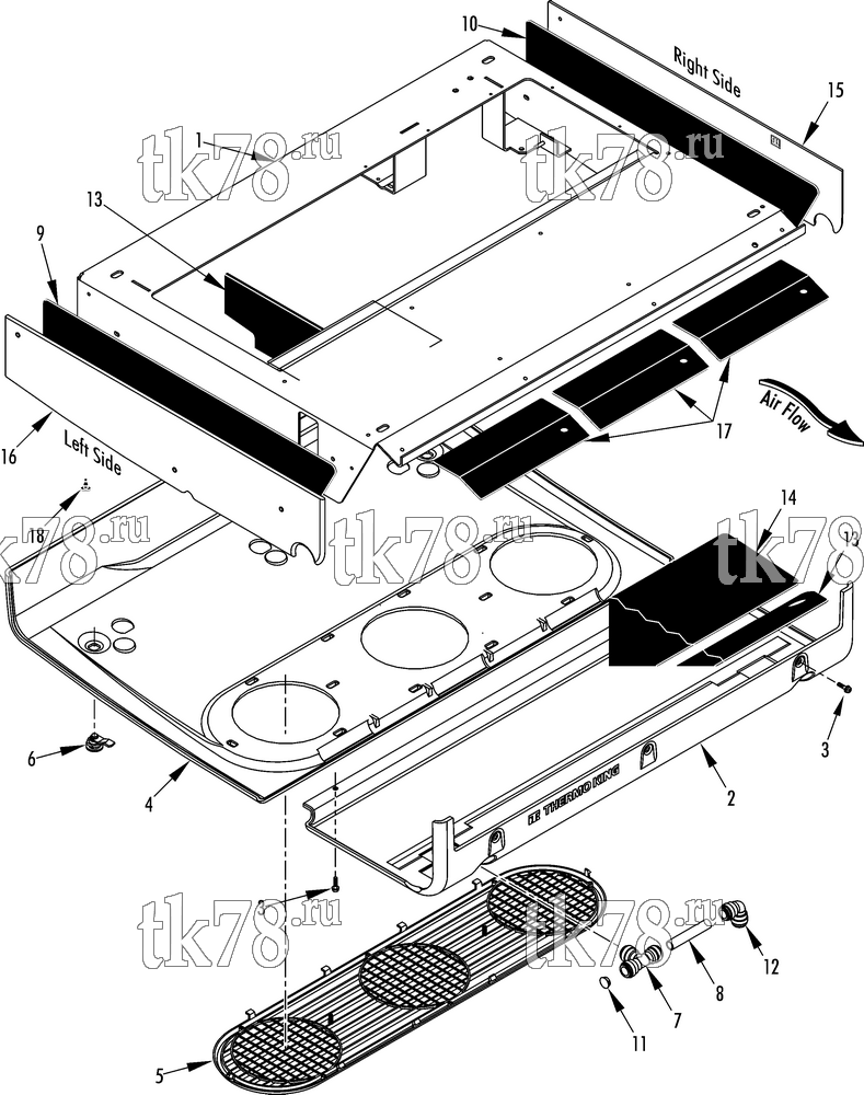 Каталог запчастей для Thermo King CT-10 SPECTRUM FRAME, COVERS & GRILLE (S-3 CT, ST-CR 200)