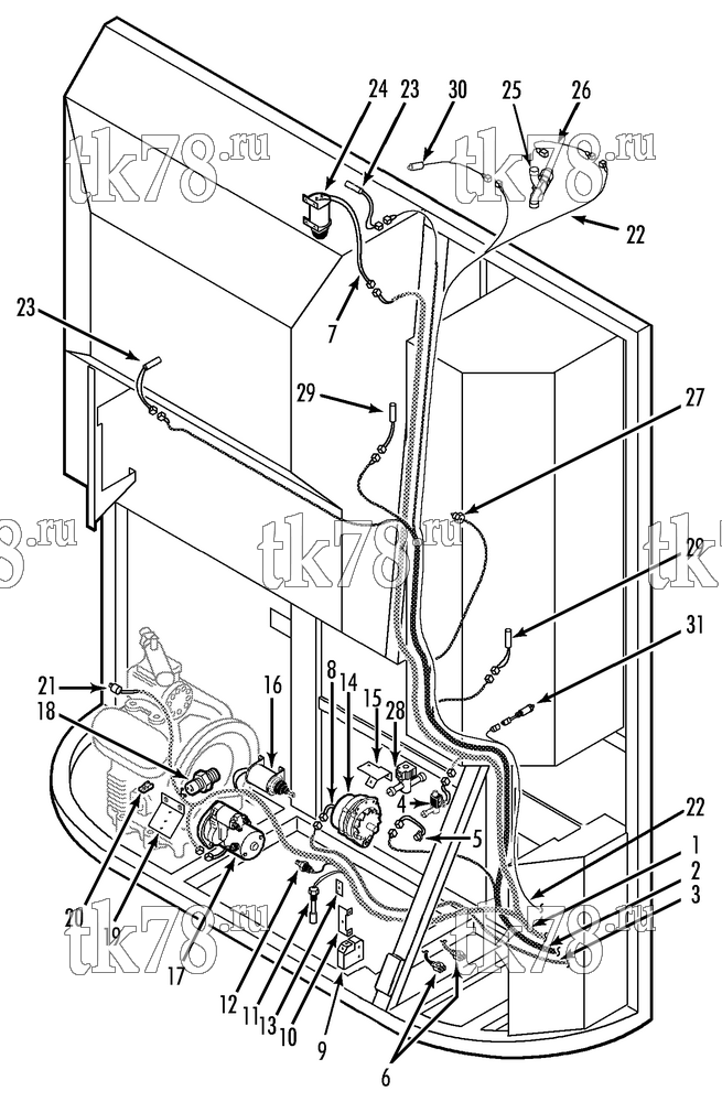 Каталог запчастей для Thermo King SB-190 30 ELECTRICAL COMPONENTS (30s w/ ETV, 9/01 & After)