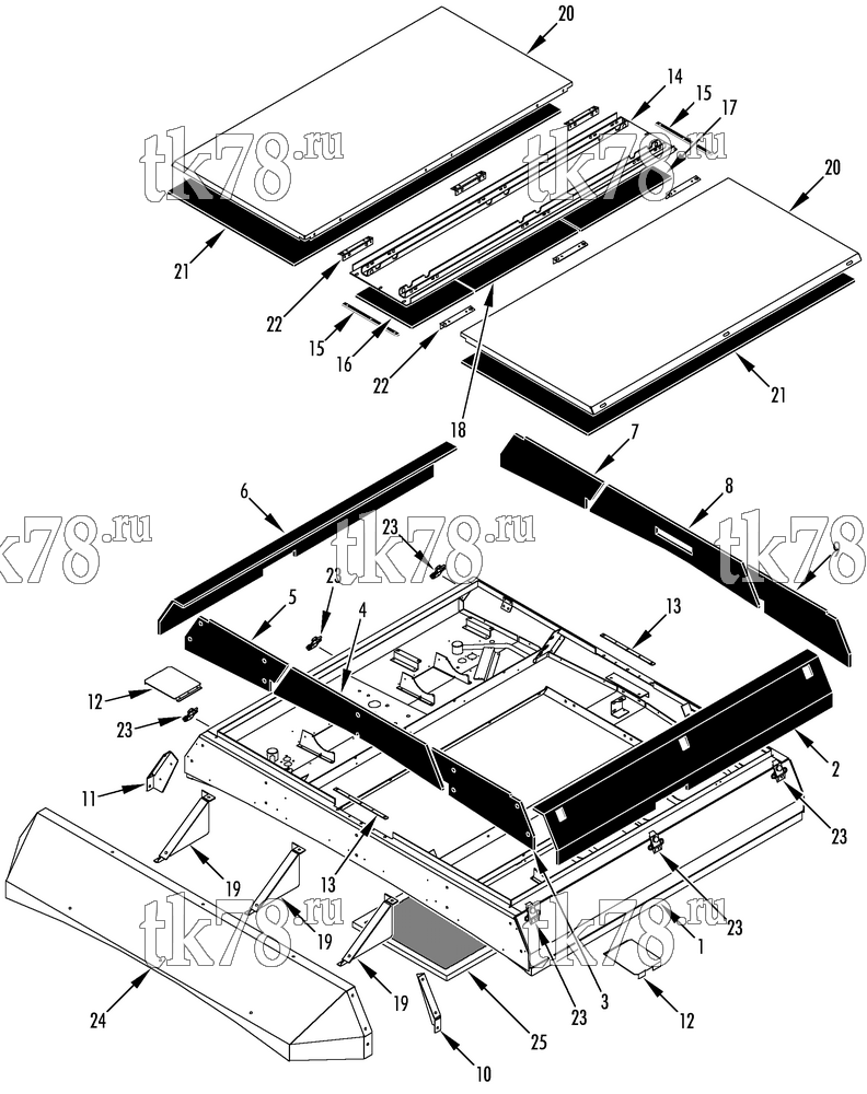 Каталог запчастей для Thermo King AT8-Houston EVAPORATOR COVER GROUP