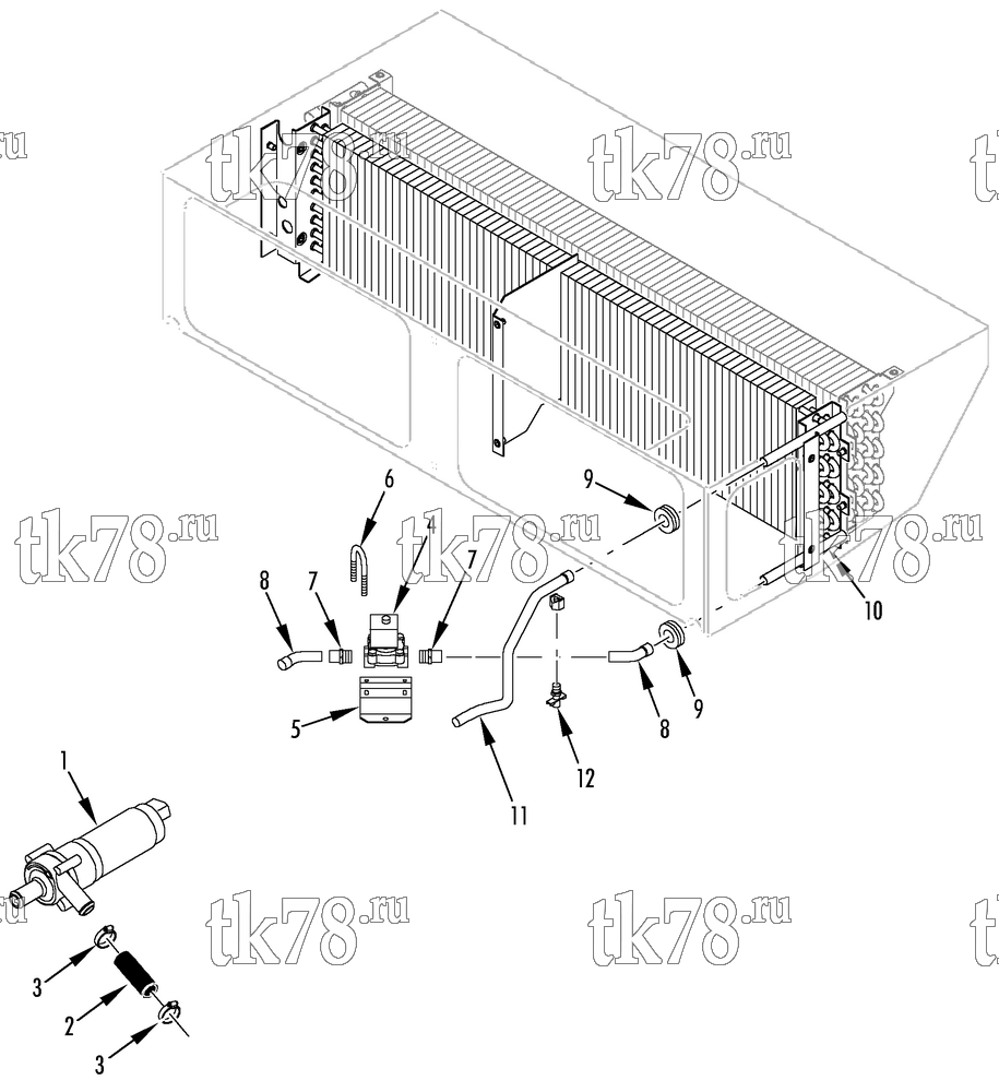 Каталог запчастей для Thermo King ST-CR & ST-CR MT HEATER COIL AND PUMP GROUP (S-3 CT+, ST-CR 300)