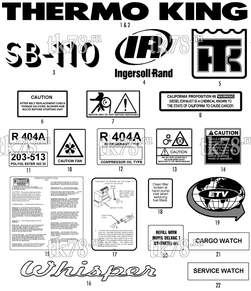Каталог запчастей для Thermo King SB-110 30 NAMEPLATES