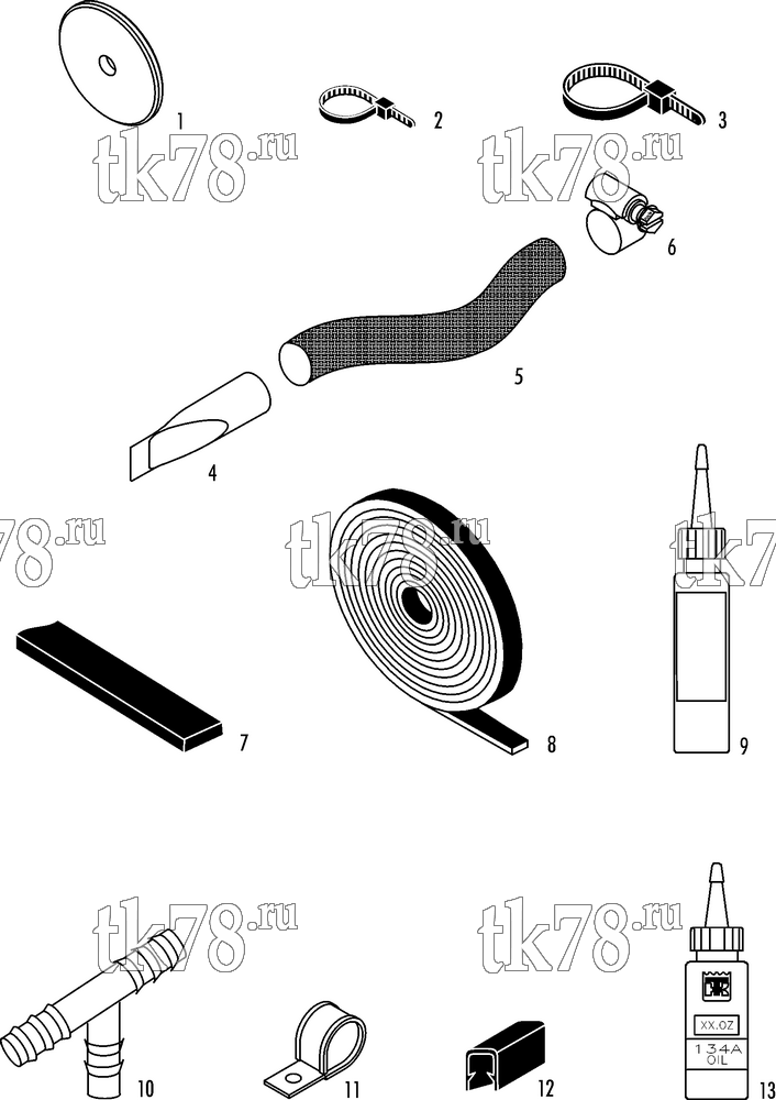 Каталог запчастей для Thermo King CITI-RT Split INSTALLATION KIT (818884)