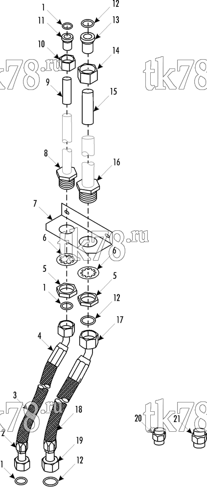 Каталог запчастей для Thermo King MRT-III Split HOSE KIT (720533)