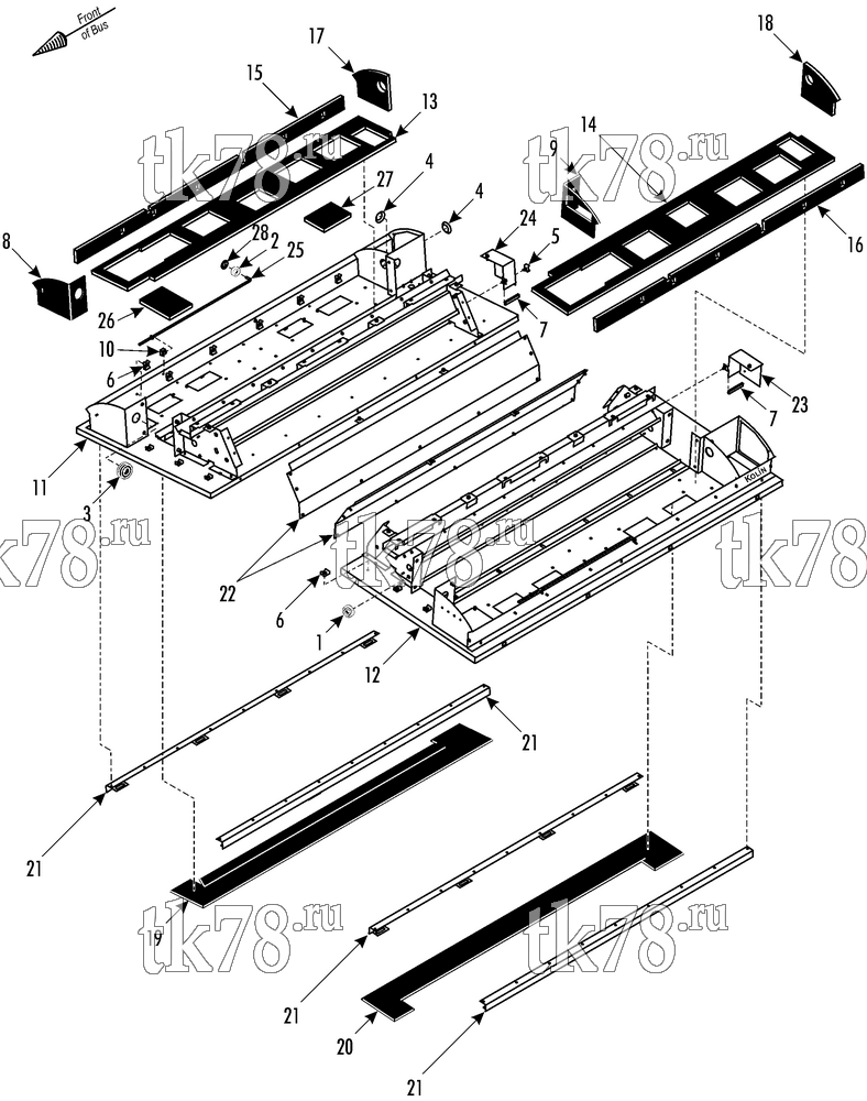 Каталог запчастей для Thermo King XR-50 1004 Transit Bus Jonckheere UNIT/FRAME/INSULATION