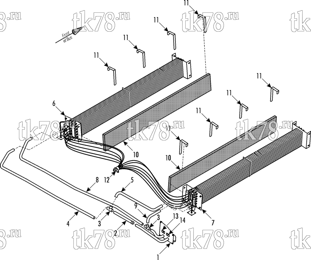 Каталог запчастей для Thermo King XR-50 1004 Transit Bus Jonckheere HEATING COMPONENTS