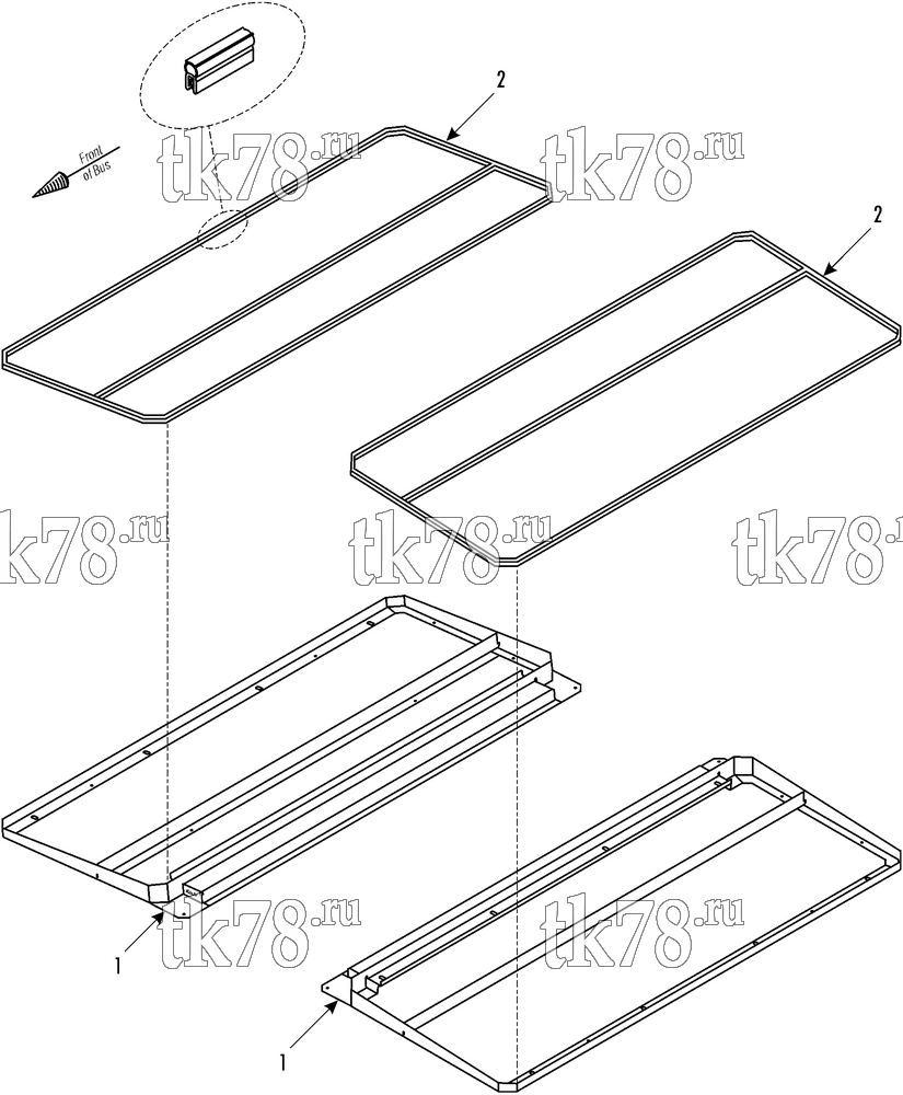 Каталог запчастей для Thermo King XR-50 1004 Transit Bus Jonckheere ADAPTATION FRAME