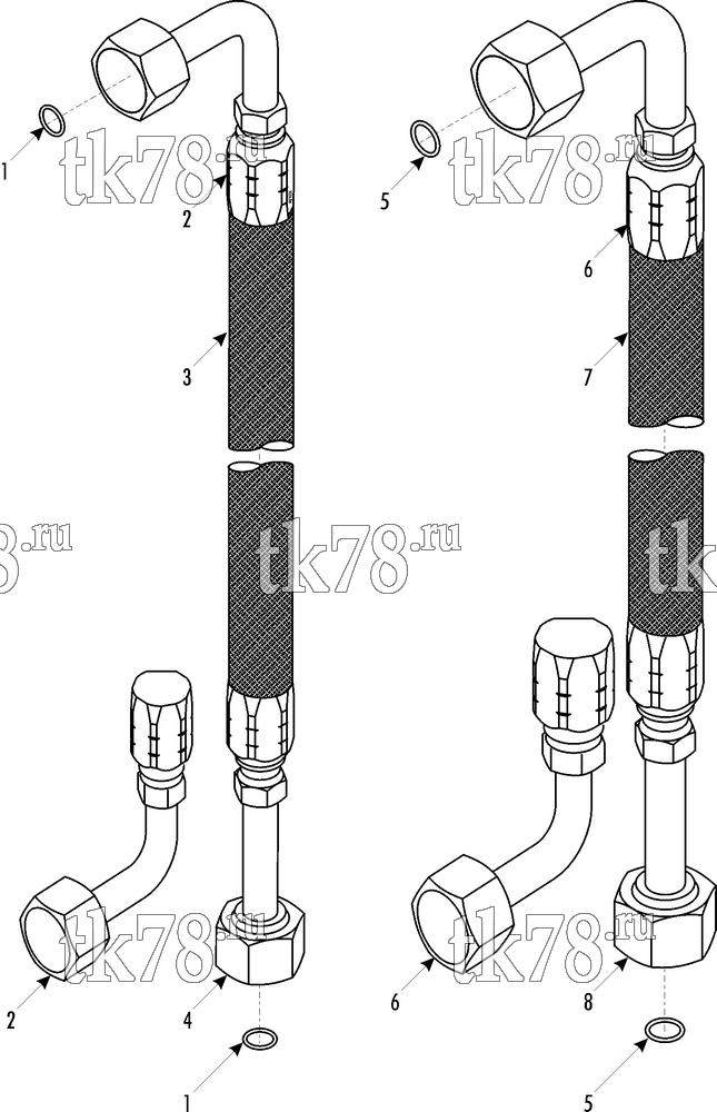 Каталог запчастей для Thermo King XR-50 1004 Transit Bus Jonckheere HOSE KIT