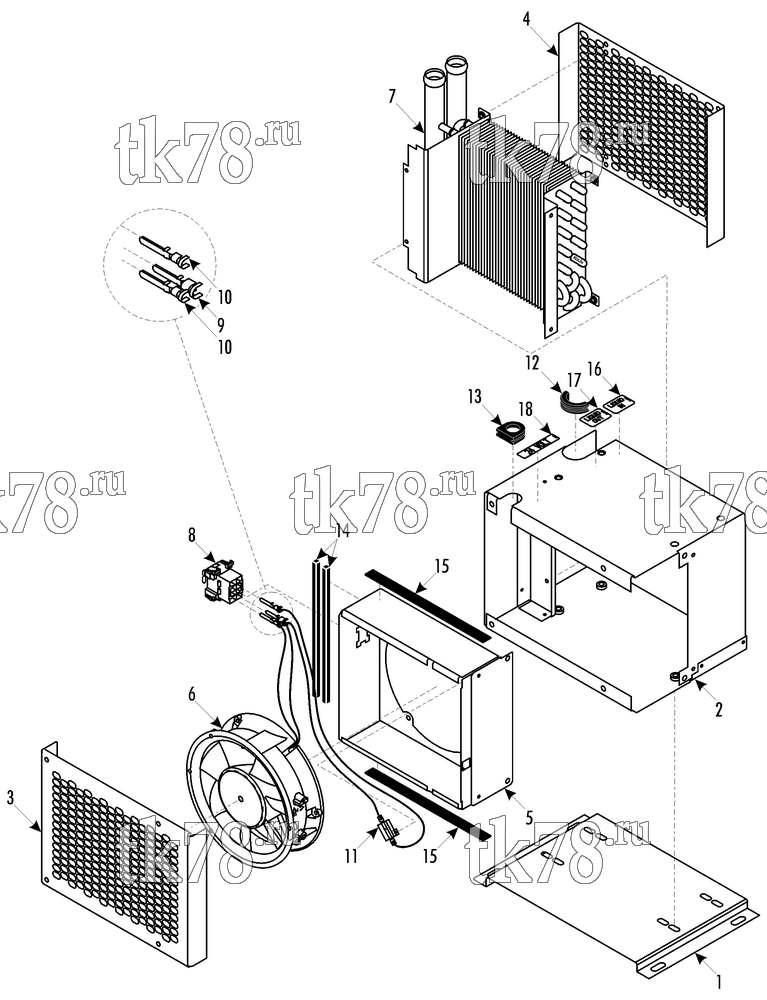 Каталог запчастей для Thermo King Heater TRACKER TRACKER ASSY (1E12808G02)