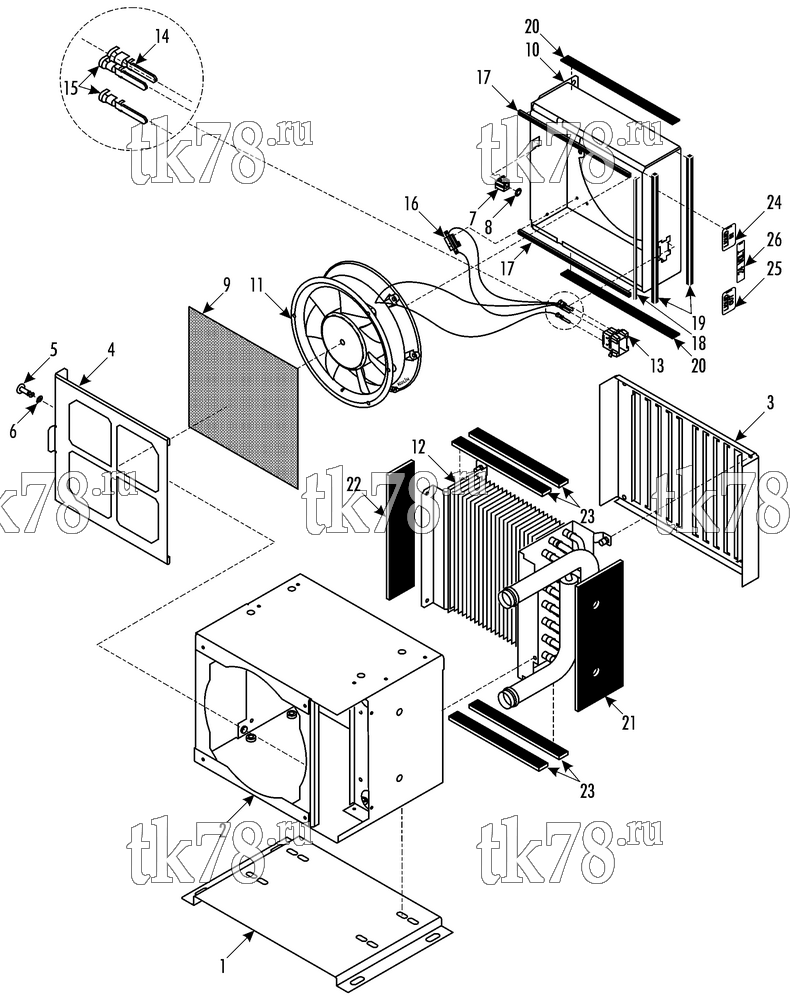 Каталог запчастей для Thermo King Heater TRACKER TRACKER ASSY (1E17006G02)