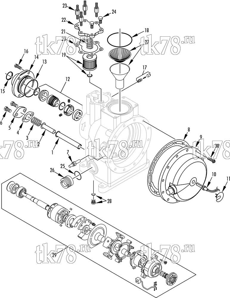 Каталог запчастей для Thermo King SPECTRUM TS-500 w/TK 376 Engine SCROLL COMPRESSOR