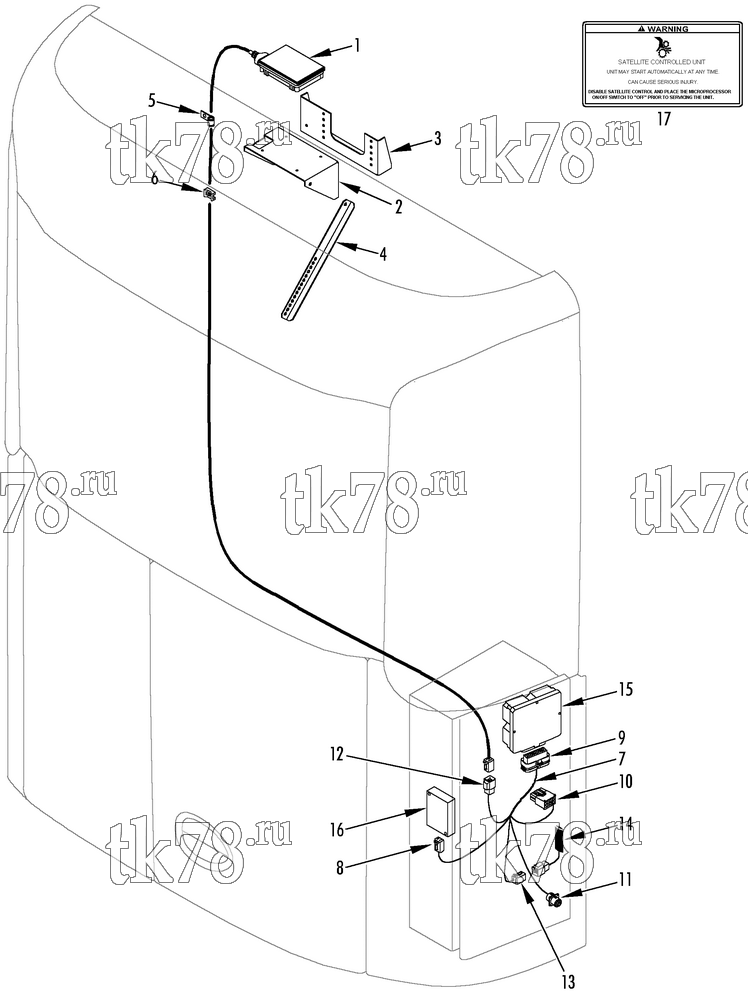 Каталог запчастей для Thermo King  TRAC-KING SATELLITE 2-WAY RAIL (SR-2, 720705)