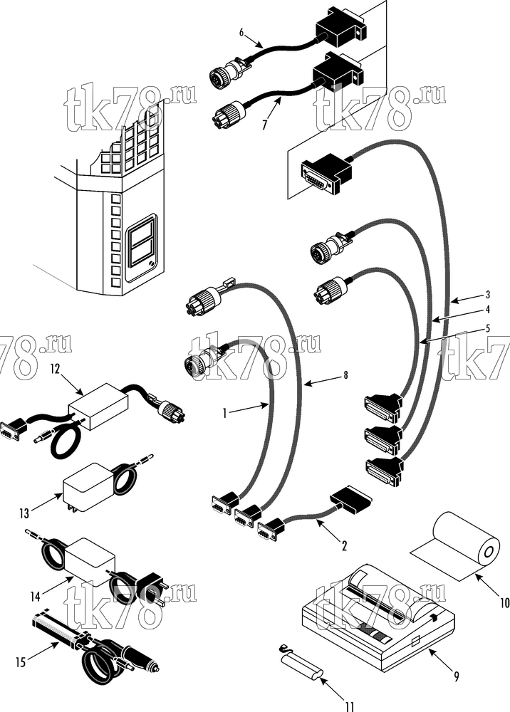 Каталог запчастей для Thermo King  PRINTER CABLES (mP-IV, V & VI to PRINTER 204-1020)