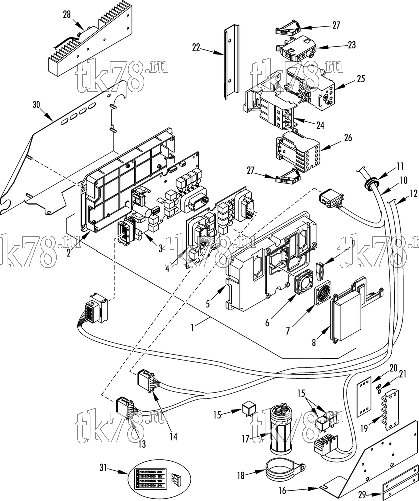 Каталог запчастей для Thermo King V-200 TC & TCI DSR CONTROL BOX (V-200/300 TC 20/50, before 2/12)