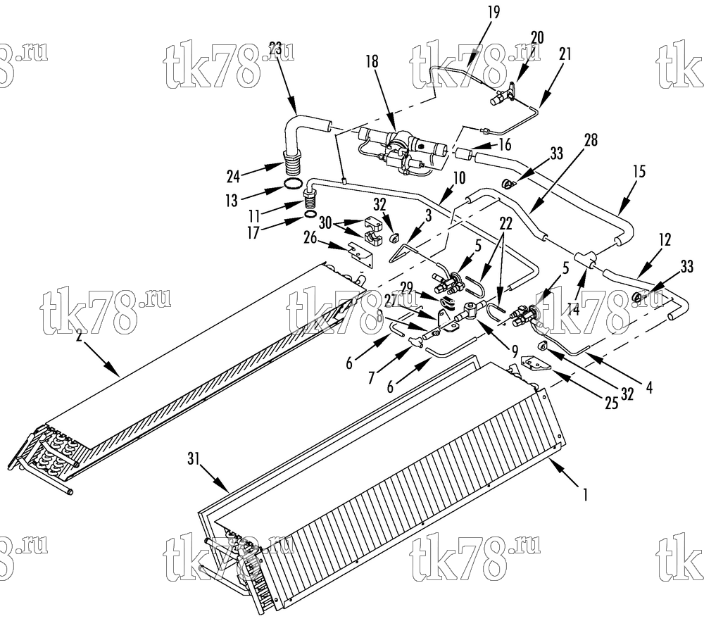 Каталог запчастей для Thermo King AT13-M4 REFRIGERATION - EVAPORATOR (MASTER 099840 & 007354)