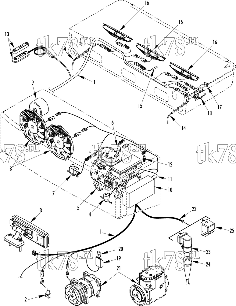 Каталог запчастей для Thermo King V-500 Series DSR ELECTRICAL COMPONENTS (3 ph V-500 20/50)