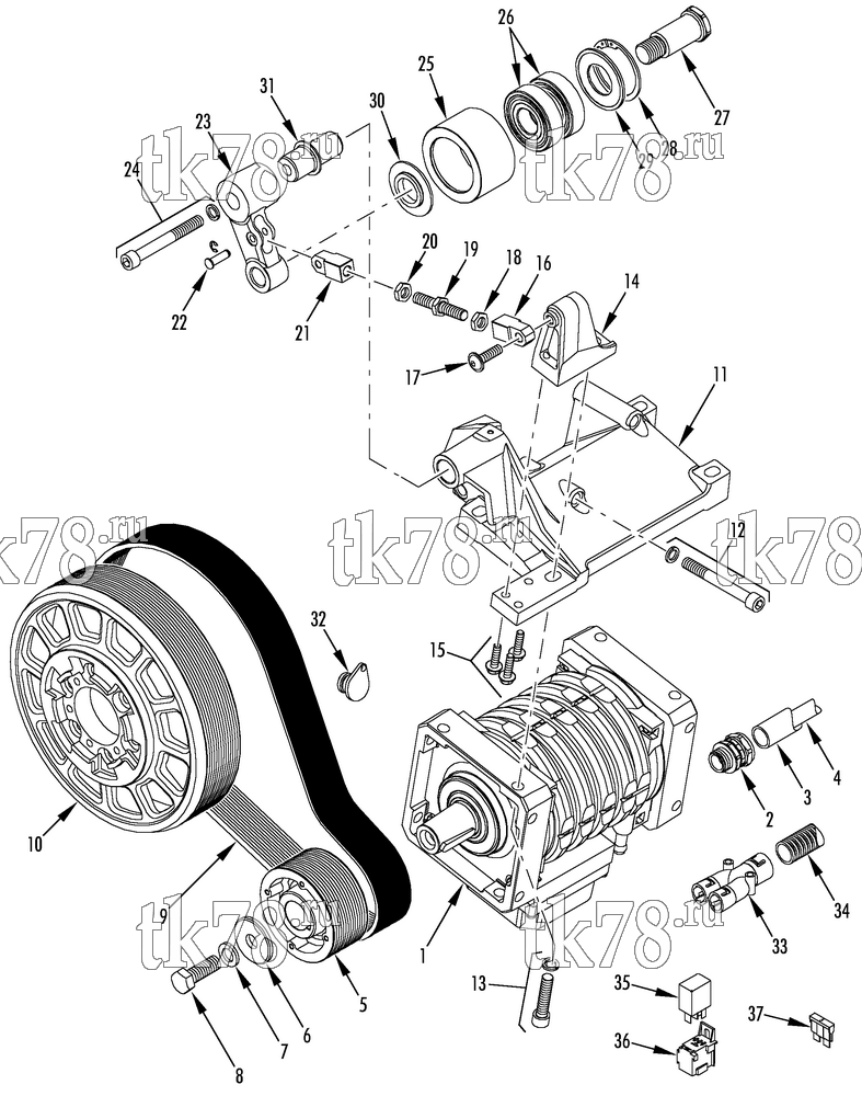 Каталог запчастей для Thermo King TA-1100 & A-1050N ALTERNATOR IVECO TECTOR 4C (720142)