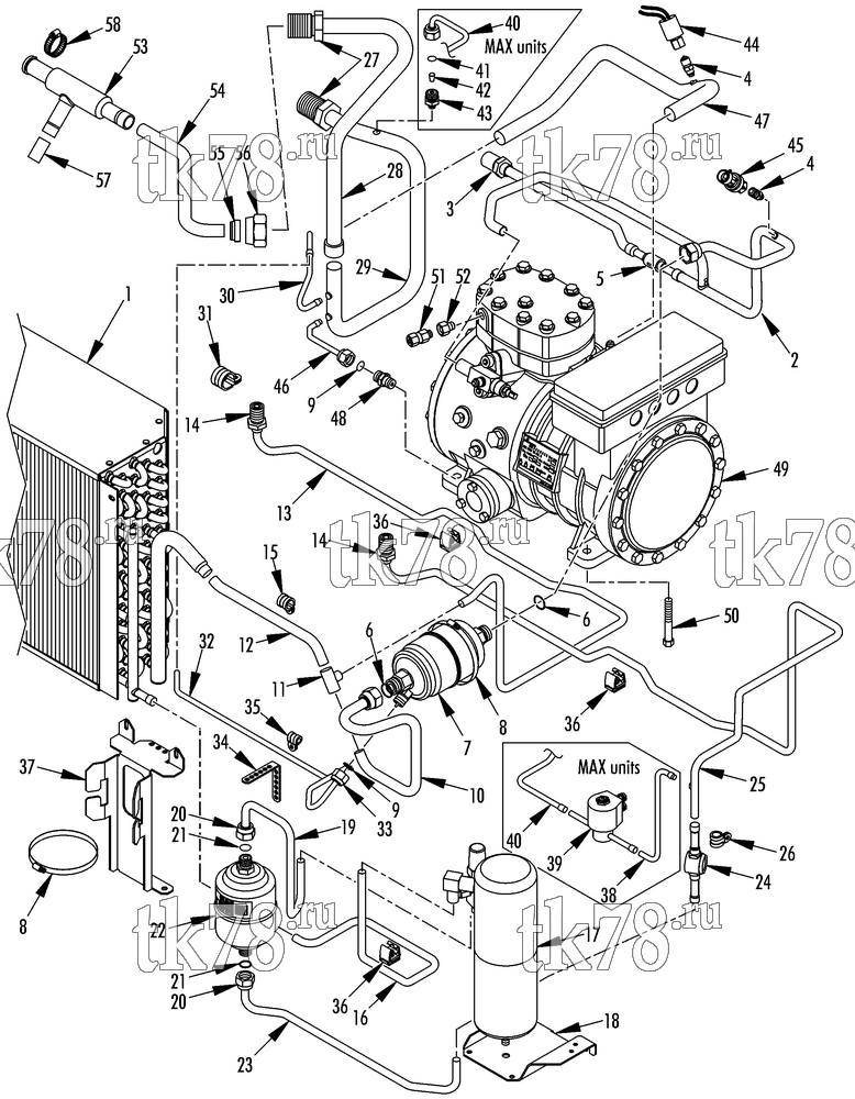 Каталог запчастей для Thermo King V-500 Series DSR REFRIGERATION GROUP (V-400/500 20, before 5/09)