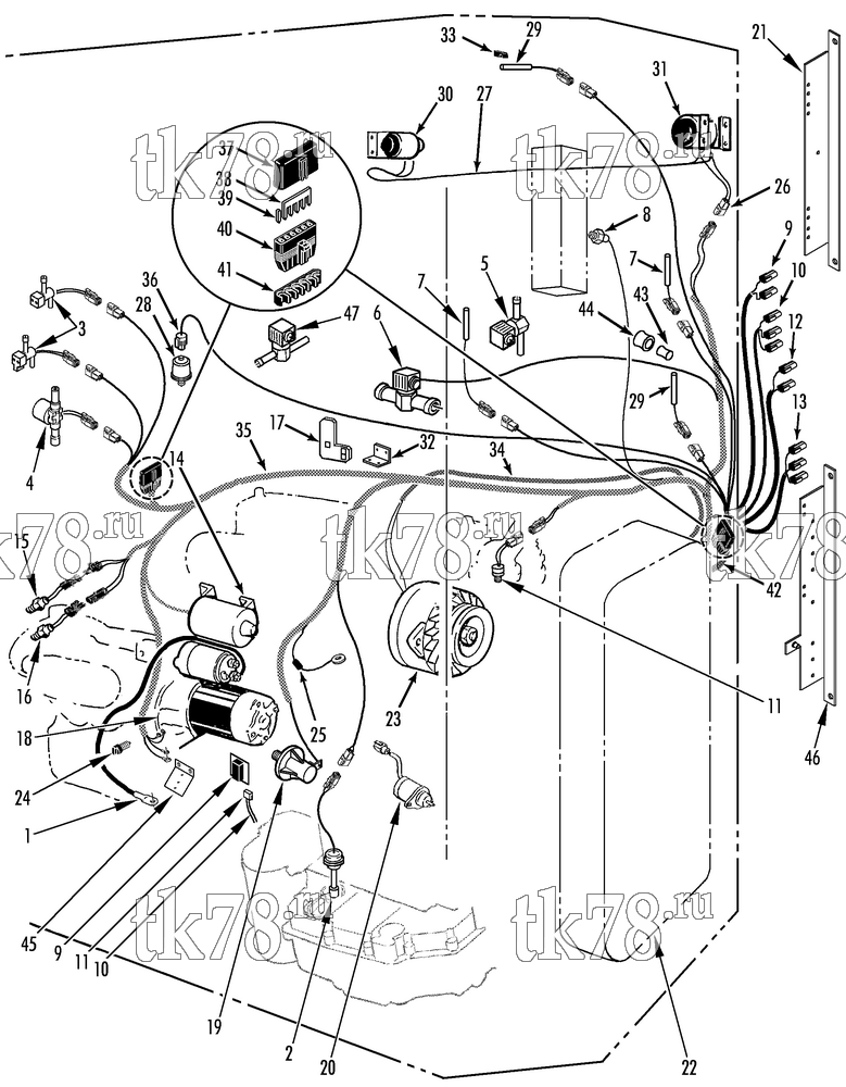 Каталог запчастей для Thermo King SPECTRUM Super-II TCI w/TK 486 Engine ELECTRICAL COMPONENTS (SUPER-II TCI, TK486 Engine)