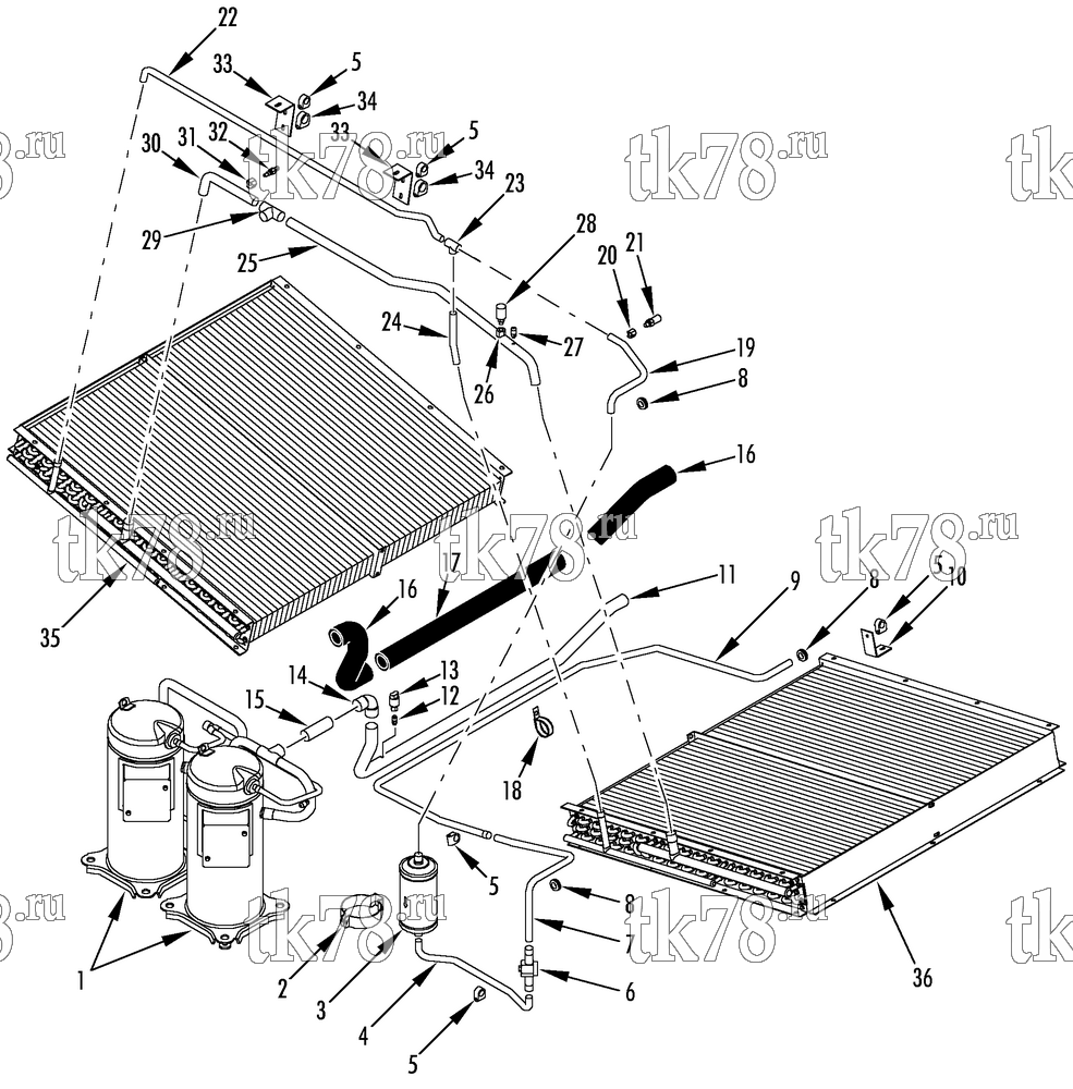 Каталог запчастей для Thermo King REH-M3 CONDENSER REFRIGERATION (REH M3)