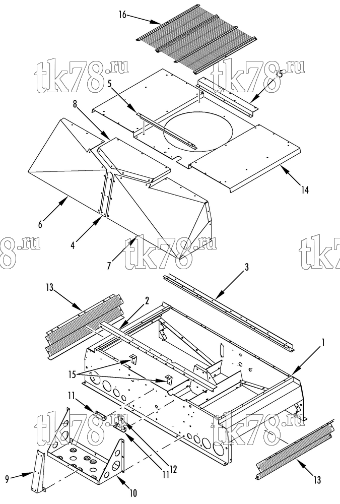 Каталог запчастей для Thermo King  CONDENSER STRUCTURAL COMPONENTS (REH M4)
