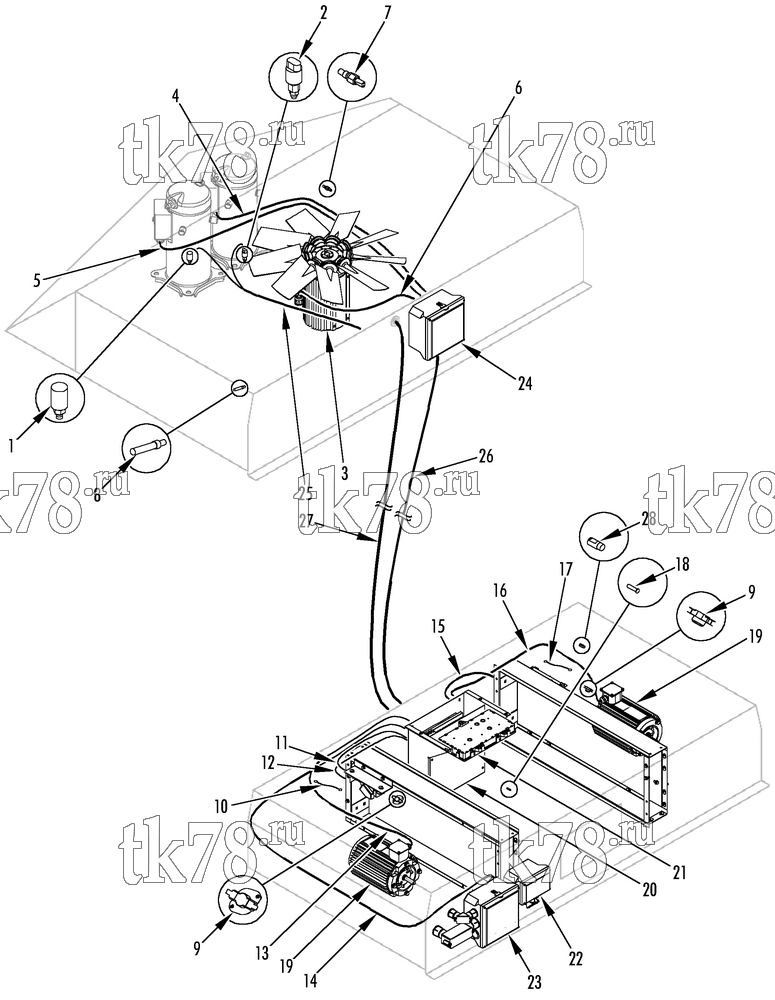 Каталог запчастей для Thermo King REH-M4 ELECTRICAL COMPONENTS (REH M4)