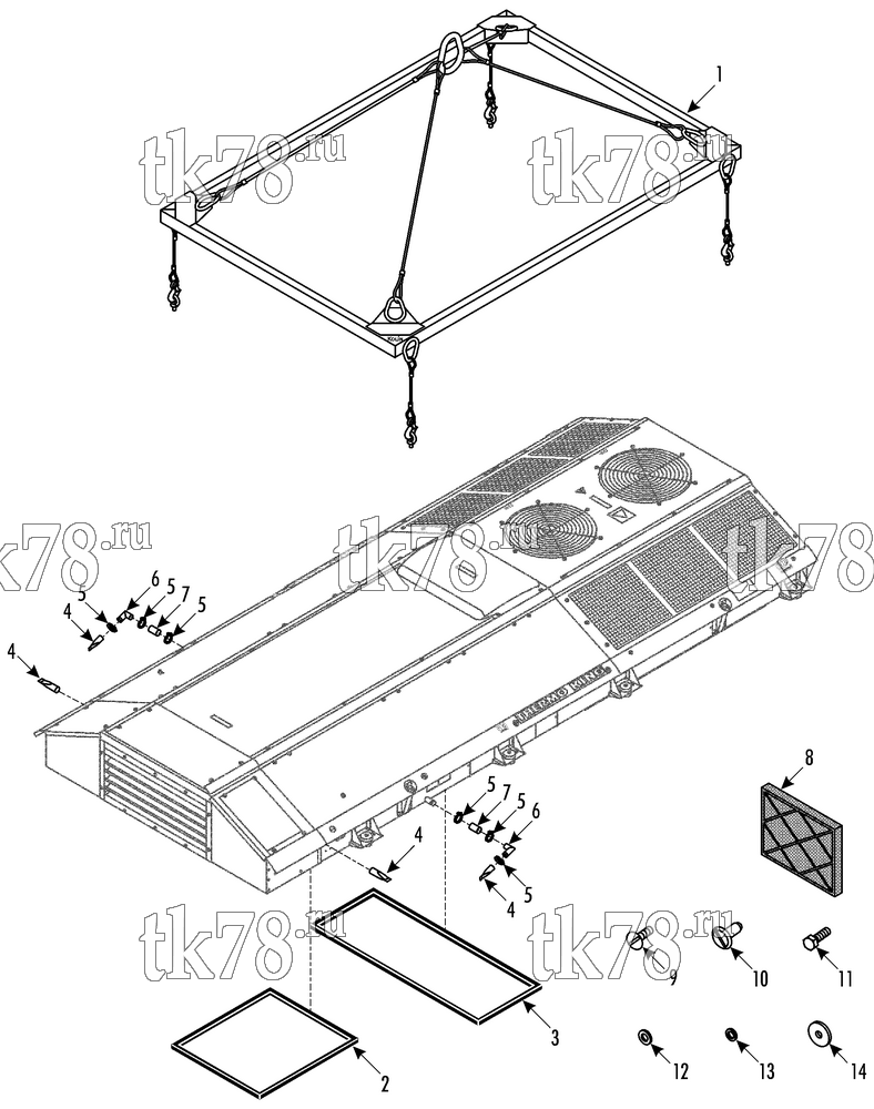 Каталог запчастей для Thermo King LRV-8T LA UNIT MOUNTING