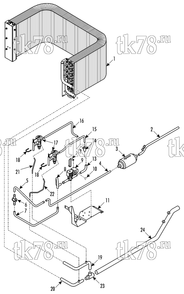 Каталог запчастей для Thermo King LRV-10T BOS EVAPORATOR SECTION