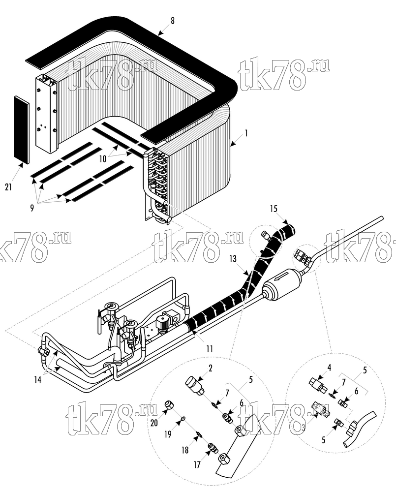 Каталог запчастей для Thermo King LRV-10T BOS EVAPORATOR COIL MOUNTING