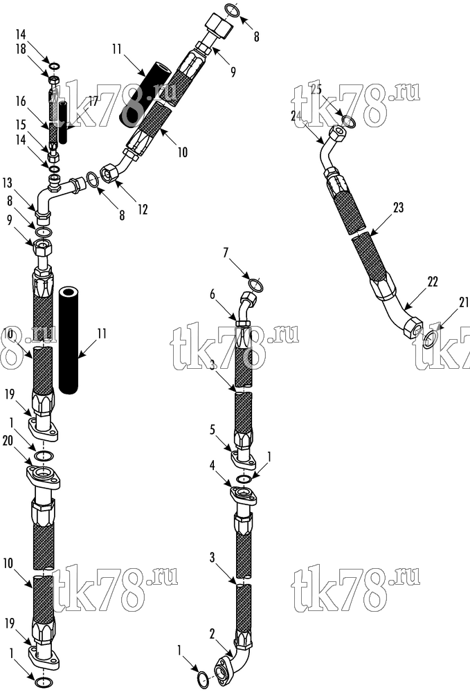 Каталог запчастей для Thermo King LRT-III W 1000 IRISBUS (System 920108) HOSE KIT
