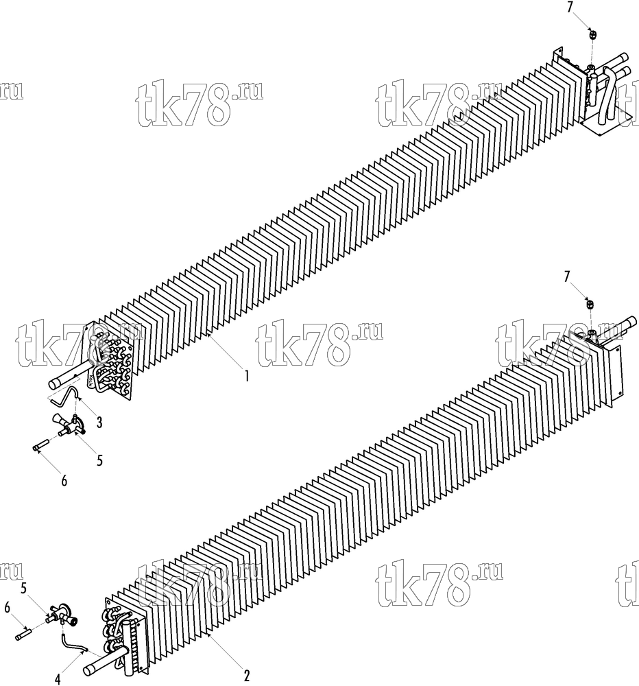Каталог запчастей для Thermo King ATHENIA S1100 N 1004 R134a Noge - Alsa Bus EVAPORATOR COIL/HEATER - CURBSIDE & ROADSIDE