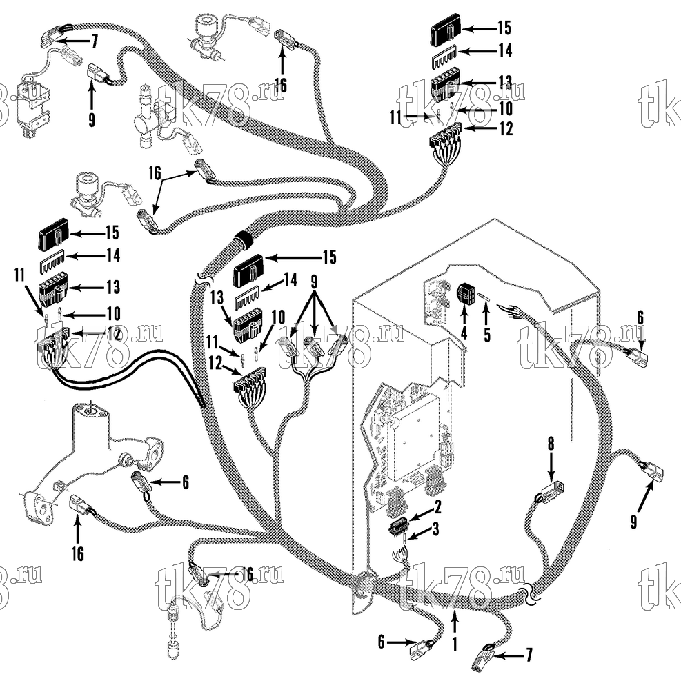 Каталог запчастей для Thermo King SPECTRUM DE 30 Tier 1 Plastic Skin MAIN HARNESS