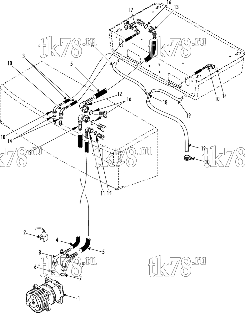 Каталог запчастей для Thermo King V-400 Series DSR HOSE GROUP