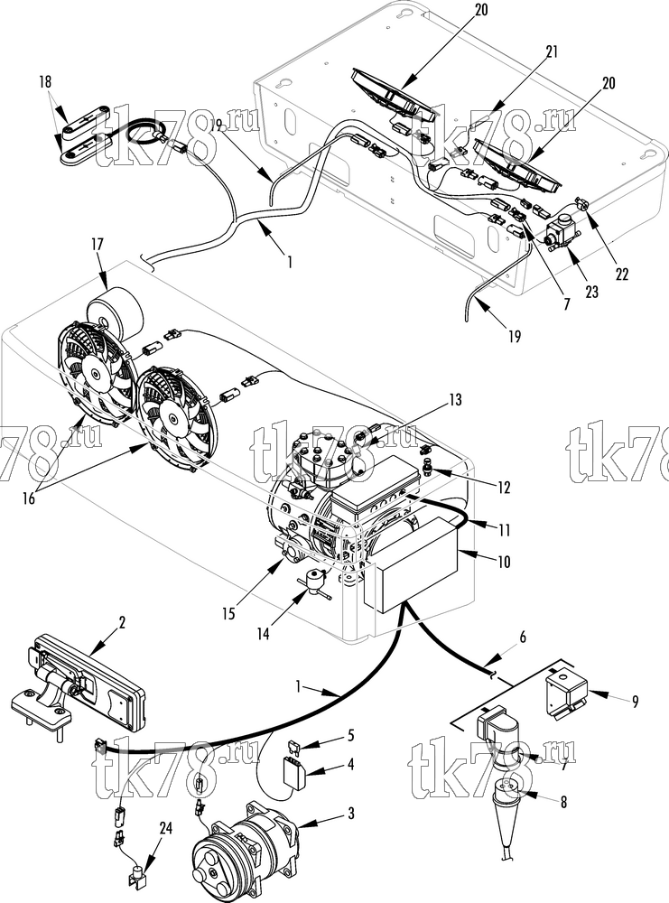 Каталог запчастей для Thermo King V-400 Series DSR ELECTRICAL COMPONENTS (V-400 20/50 MAX)