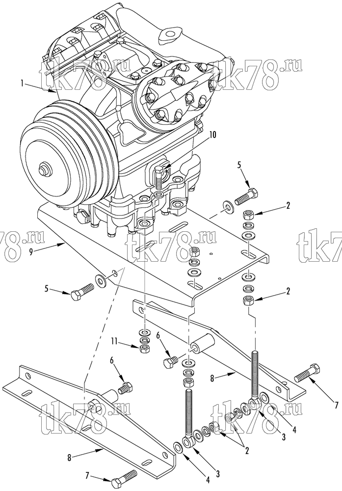 Каталог запчастей для Thermo King  COMPRESSOR MOUNTING GROUP