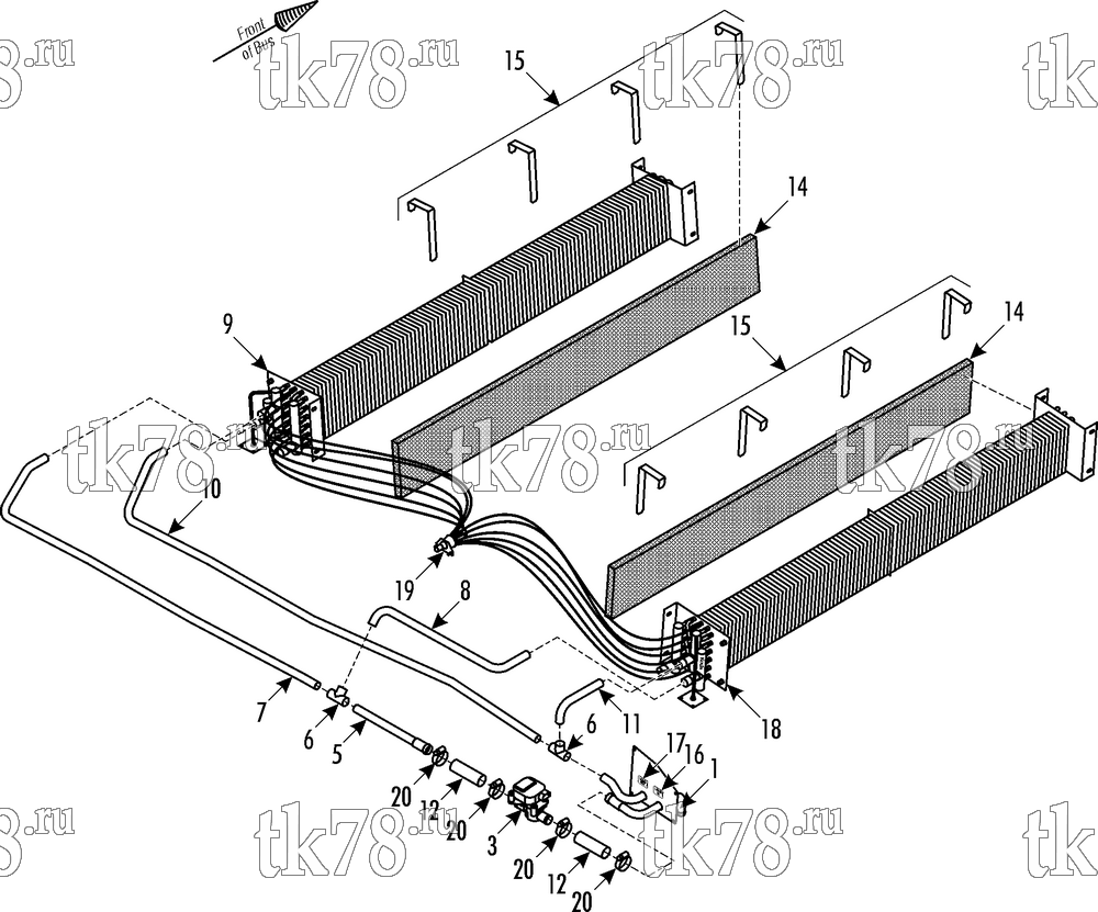 Каталог запчастей для Thermo King XR-50 1004 Berkhof HEATING COMPONENTS