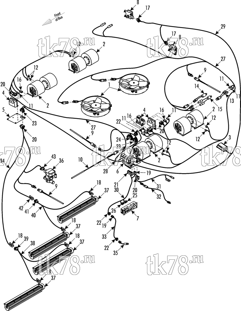 Каталог запчастей для Thermo King XR-50 1004 Berkhof ELECTRICAL COMPONENTS