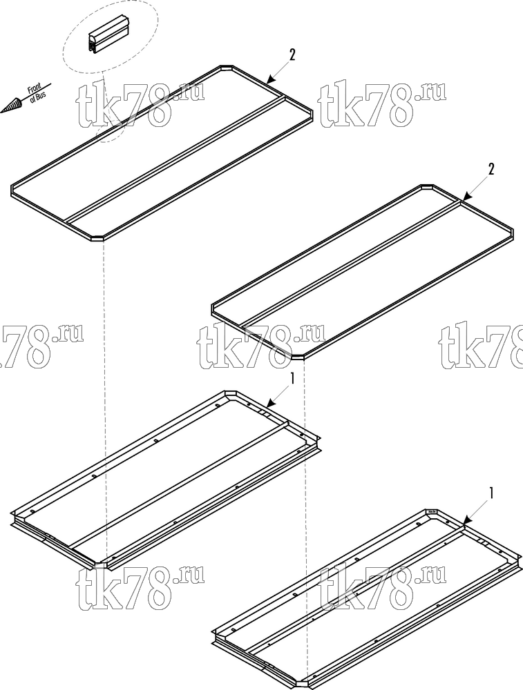 Каталог запчастей для Thermo King XR-50 1004 Berkhof ADAPTATION FRAME