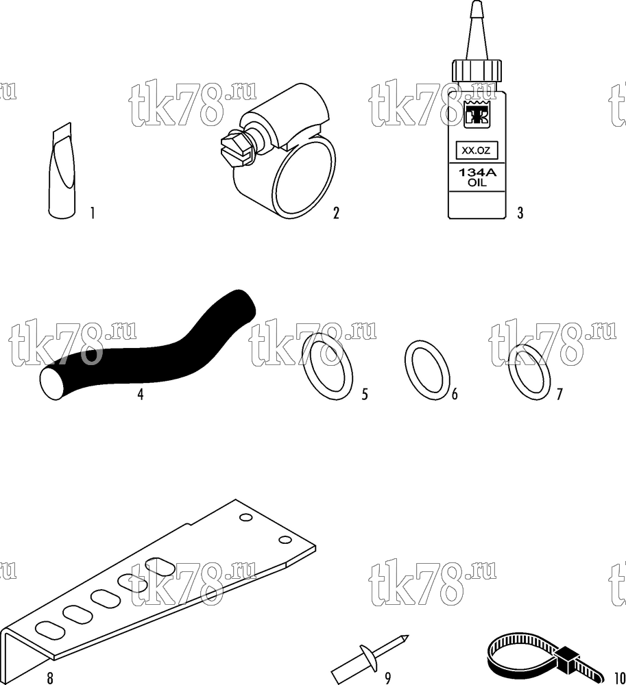 Каталог запчастей для Thermo King XR-50 1004 Berkhof INSTALLATION COMPONENTS