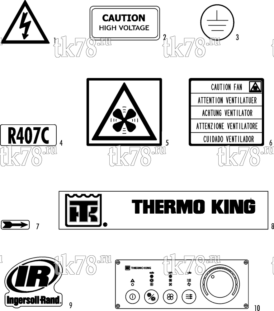 Каталог запчастей для Thermo King RAC 5.5 CA NAMEPLATES