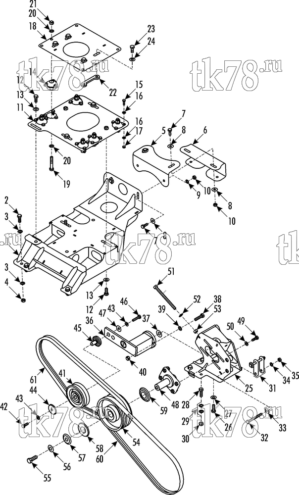 Каталог запчастей для Thermo King TDD-M1 Southern Double Deck DRIVE KIT 700161 - Transbus Trident 3 E500 S616 2-5V Pulleys