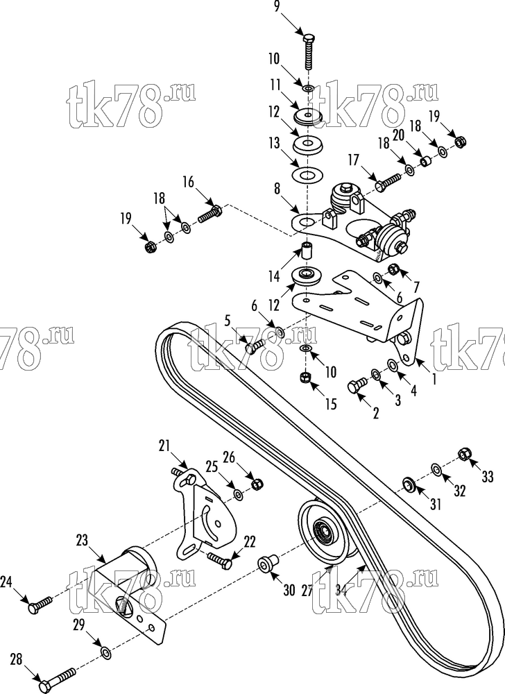 Каталог запчастей для Thermo King  DRIVE KIT 720582 - DAF SB120/E3/TM16